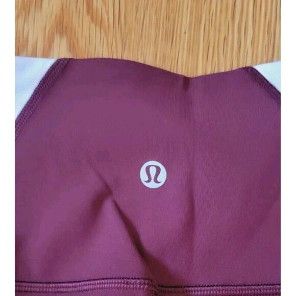 Lululemon Kick Serve Sweat Leggings Athleisure Workout Size 4 Burgundy - Picture 6 of 9